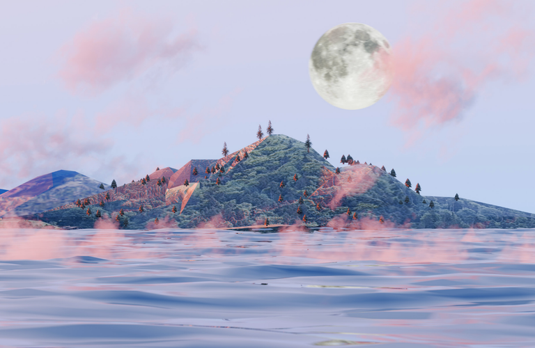 Adelaide Independent Film Festival promo featuring 3D graphic artwork of a full moon rising over a mountain landscape and water.